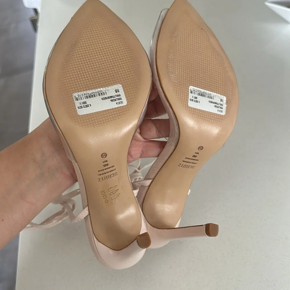 Schutz Desta Heel Revolve in Rose Nude size 8 NWOT